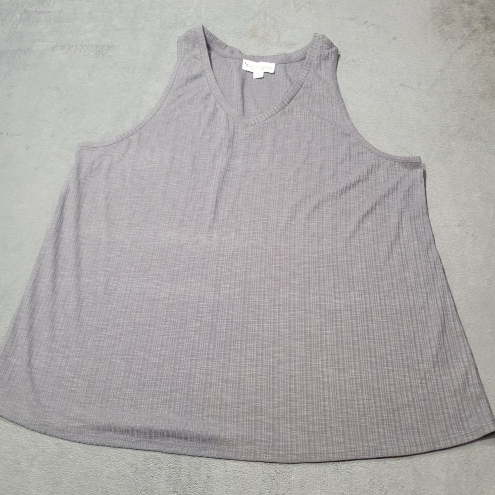 Koolaburra by UGG Tank Womens XL Gray Ribbed V-Neck Sleeveless Casual Soft Loung